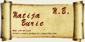 Matija Burić vizit kartica